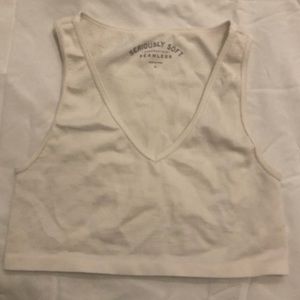 Aeropostale White cropped lounge tank/bralette